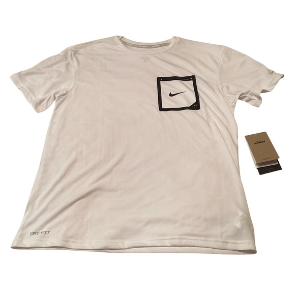 Nike Swim Dri-FIT T-Shirt Mens Small White UPF 40+ Graphic NEW - Picture 3 of 6